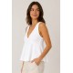 Blusa cuello pico fluida mujer