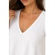 Blusa cuello pico fluida mujer