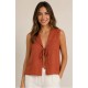 Blusa mujer lazos lino