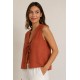 Blusa mujer lazos lino