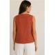 Blusa mujer lazos lino