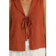 Blusa mujer lazos lino