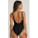 Bañador mujer liso abalorio