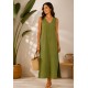Vestido largo tachuelas mujer
