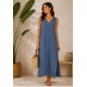 Vestido largo tachuelas mujer