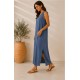 Vestido largo tachuelas mujer