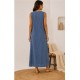 Vestido largo tachuelas mujer