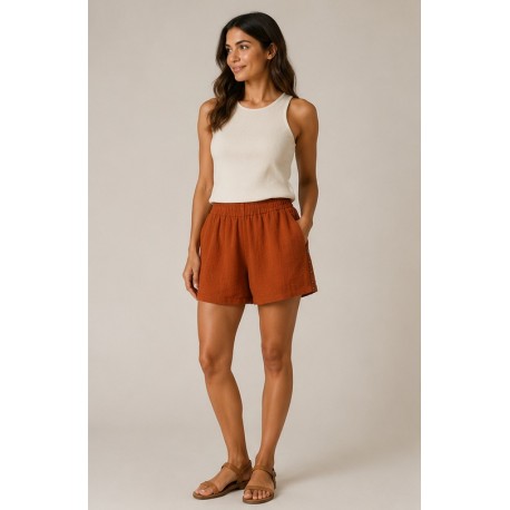 Pantalón corto mujer tachuelas
