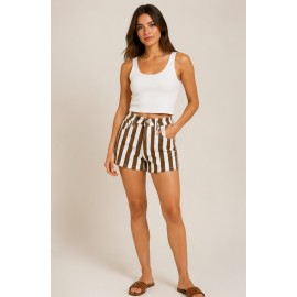 Pantalón corto rayas mujer