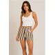 Pantalón corto rayas mujer