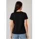 Camiseta básica mujer negro