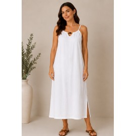 Vestido tirantes cuentas mujer