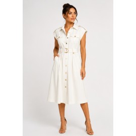 Vestido mujer cinturón botones