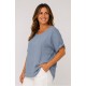 Blusa manga corta mujer lino