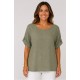 Blusa manga corta mujer lino