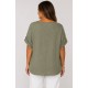 Blusa manga corta mujer lino