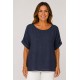 Blusa manga corta mujer lino