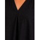 Vestido liso cuello pico mujer