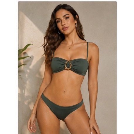 Bikini bandeau mujer hebilla