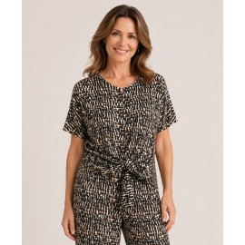Camiseta estampada mujer nudo