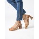 Sandalia tacón velcro mujer