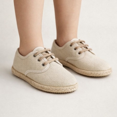 Zapato lino con cordones 