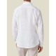 Camisa lino hombre cuello italiano