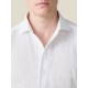 Camisa lino hombre cuello italiano