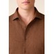 Camisa lino hombre cuello italiano