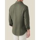 Camisa lino hombre cuello italiano