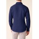 Camisa lino hombre cuello italiano