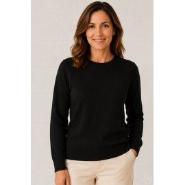Jersey punto cuello a la caja mujer