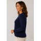 Jersey punto cuello a la caja mujer