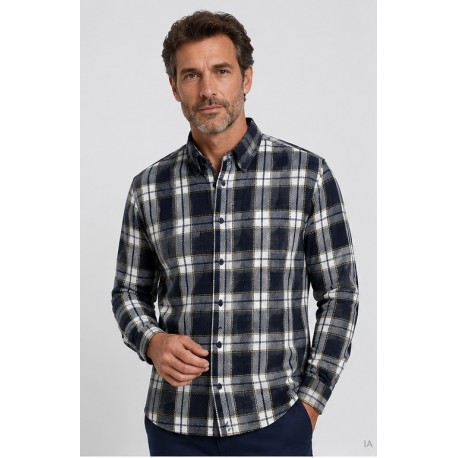 Camisa franela cuadros hombre