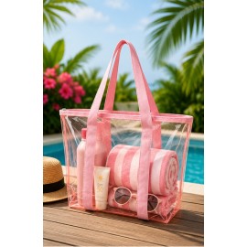 Bolso playa transparente color
