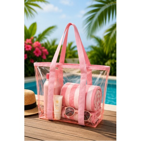 Bolso playa transparente color