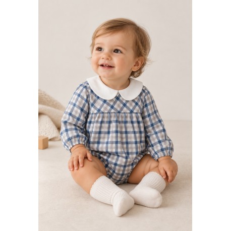 Pelele cuadros bebé Newness