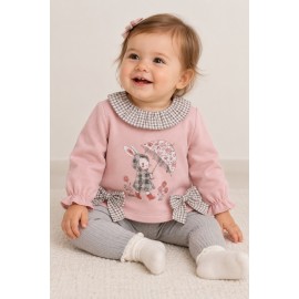 Sudadera bebé vichy Conejo Newness
