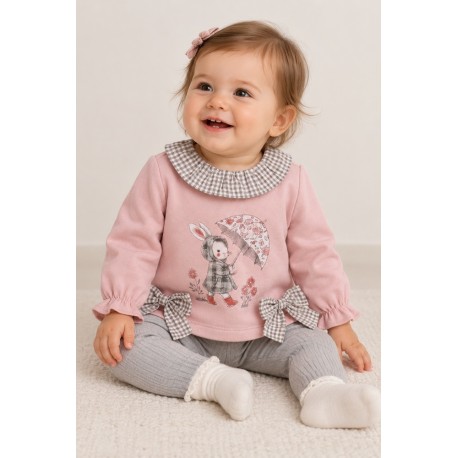 Sudadera bebé vichy Conejo Newness