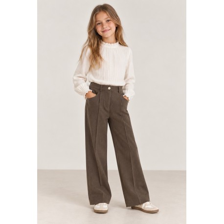 Pantalón costuras niña Newness bolsillos