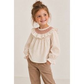 Blusa niña flores volante Newness