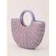 Bolso rafia tricolor mujer