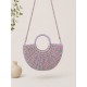 Bolso rafia tricolor mujer