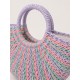 Bolso rafia tricolor mujer