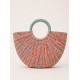Bolso rafia tricolor mujer