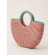 Bolso rafia tricolor mujer