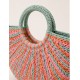 Bolso rafia tricolor mujer