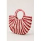Bolso rafia tricolor mujer