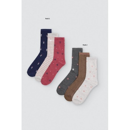 Pack 3 calcetines mujer estampados Ysabel Mora