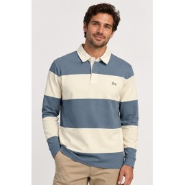 Polo rayas manga larga hombre